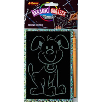 Škrabací obrázok hologram 15x10cm 24ks v boxe