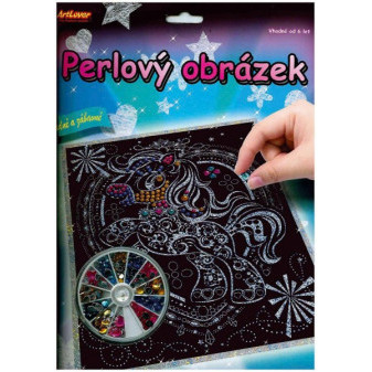 Perlový obrázek 200ks barevných perel 20,3x25,4cm asst 3 druhy na kartě