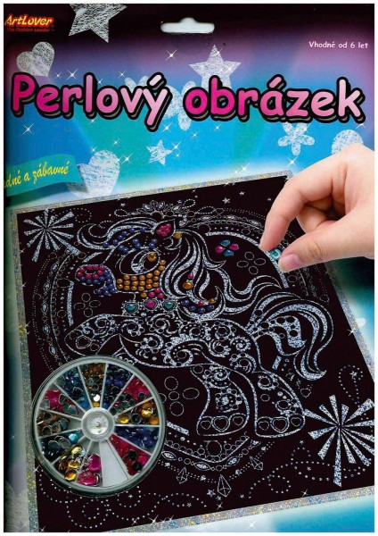 Perlový obrázok 200ks farebných perál 20,3x25,4cm asst 3 druhy na karte