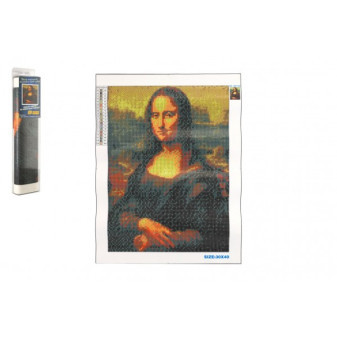 Diamantový obrázok Mona Lisa 40x30cm s doplnkami v blistri 7x33x3cm