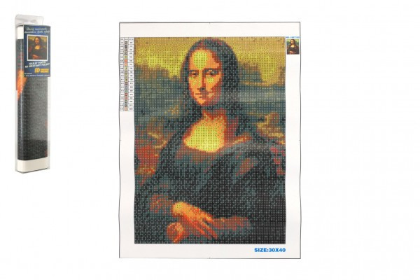 Diamantový obrázok Mona Lisa 40x30cm s doplnkami v blistri 7x33x3cm