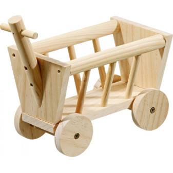 FLAMINGO doplnok pre hlodavce vozík NATURE WOOD MANGER HANDCART 20cm
