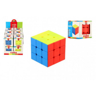 Kocka hlavolam 3x3x3 plast 5,5x5,5x5,5cm v krabičke 12ks v boxe