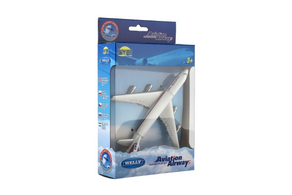 Lietadlo Welly Boeing 747 plast/kov 15cm v krabičke 13x21x4, 5cm