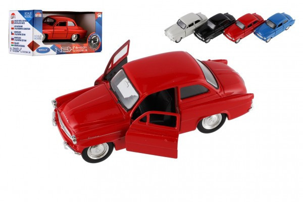 Auto Welly Škoda Octavia 1959 kov/plast 11cm 1:34-39 na voľný chod 4 farby v krabičke 15x7x7cm