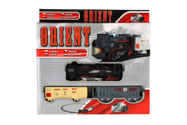 Orient Vlak + 2 vagóny dĺžka dráhy 210cm na batérie so svetlom v krabici