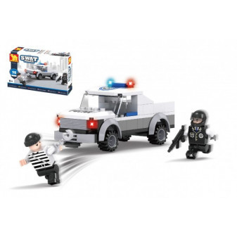 Stavebnica Dromader Swat auto polícia 98 dielikov v krabičke 19x13x5cm