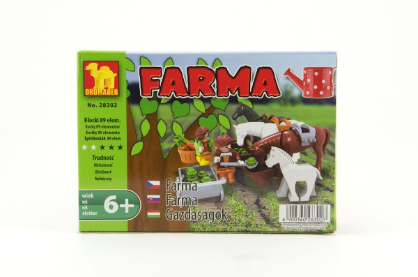 Stavebnica Dromader Farma 28302 89ks v krabici 18,5x13x4,5cm