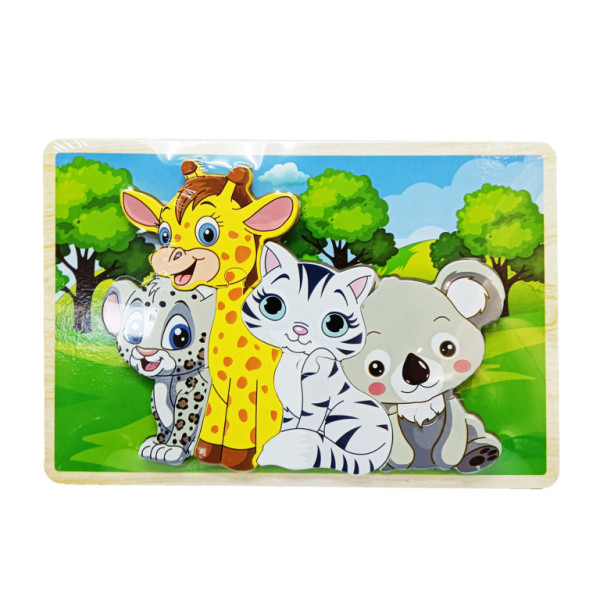 Drevené puzzle zvieratká 8 dielikov