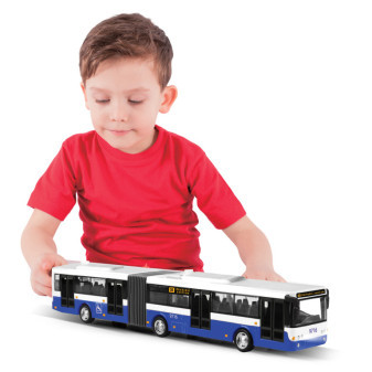 Kĺbový autobus ktorý hlási zastávky česky 36 cm modrý