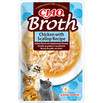 Kapsička Churu Cat Broth - kura, hrebenatky 40g