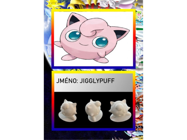 3D figúrka pokemona: JigglyPuff Hráčska karta