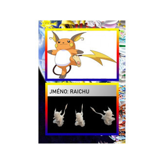 3D figúrka pokemona: Raichu Hráčska karta: