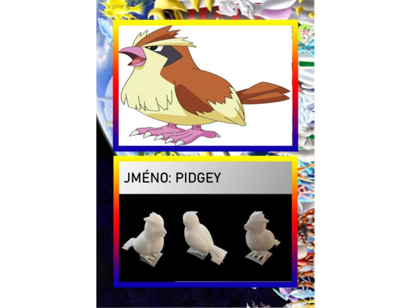 3D figúrka pokemona: PIDGEY Hráčska karta