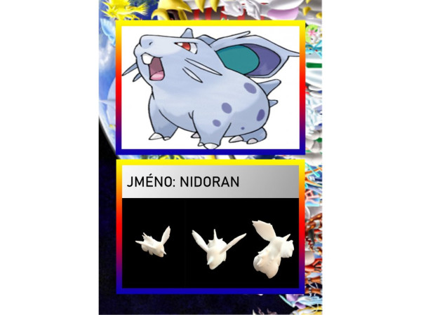 3D figúrka pokemona: NIDORAN Hráčska karta
