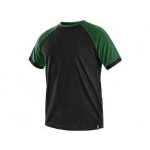 Tričko CXS OLIVER, krátky rukáv, čierno-zelené, veľ. S