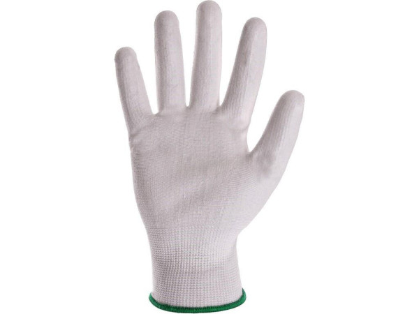 Rukavice CXS BRITA WHITE, s blistrom, máčané v polyuretáne, veľ. 08