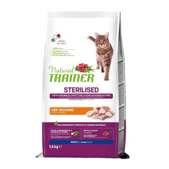 TRAINER Natural Cat Sterilised hydinové mäso 1,5kg