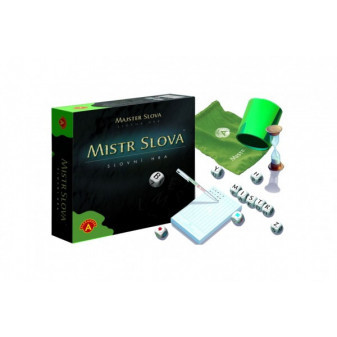 Majster Slová spoločenská hra s kockami v krabici 24,5x25,5x6cm