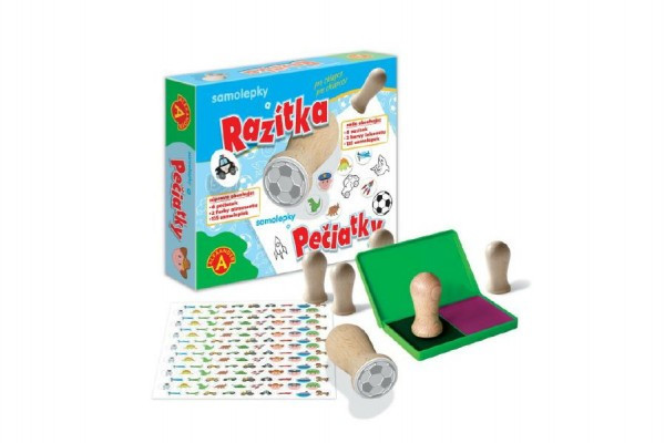 Pečiatky 6ks samolepky 135ks pre chlapcov v krabici 24,5x20,5x5cm