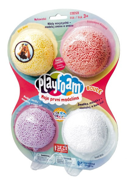 PlayFoam® Modelína/Plastelína guličková 4 farby na karte 18x27x4cm
