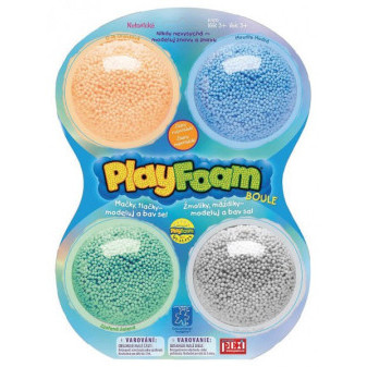 PlayFoam® Modelína/Plastelína guličková 4 farby na karte 18x27x4cm