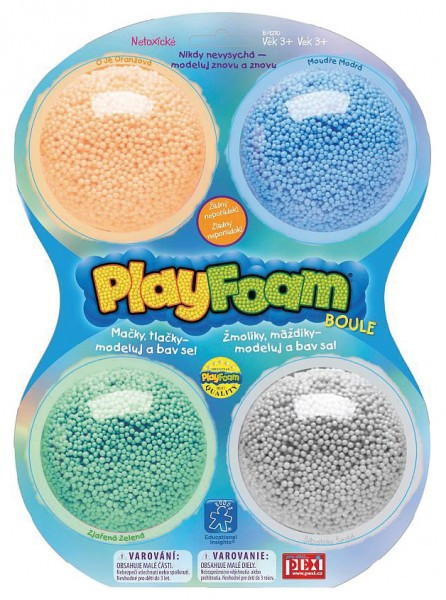 PlayFoam® Modelína/Plastelína guličková 4 farby na karte 18x27x4cm