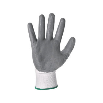 Rukavice CXS ABRAK, máčané v nitrile, bielo-šedé, blister, veľ. 06