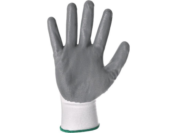 Rukavice CXS ABRAK, máčané v nitrile, bielo-šedé, blister, veľ. 06