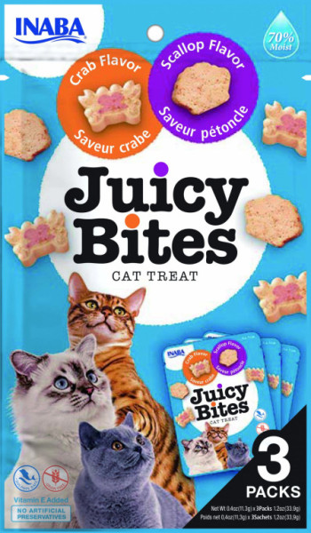 Inaba cat Juicy Bites - hrebenatky, krab 33,9 g