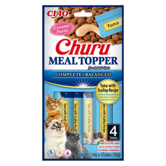 Chúru Cat Meal Topper tuniak s hrebenatkou 4x14 g