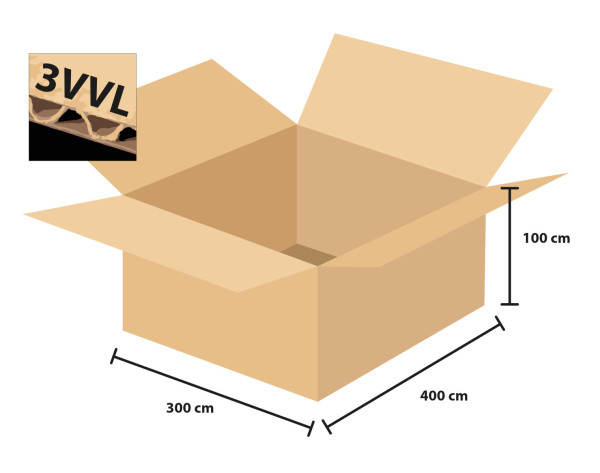 Škatuľa kartónová 3 vrstvová 400x300x100 mm