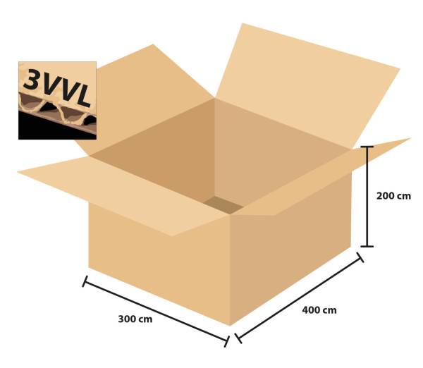 Škatuľa kartónová 3 vrstvová 400x300x200 mm