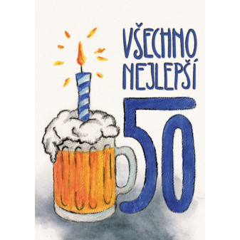 Přáníčko BeBechy - bílé - 50 Pivo