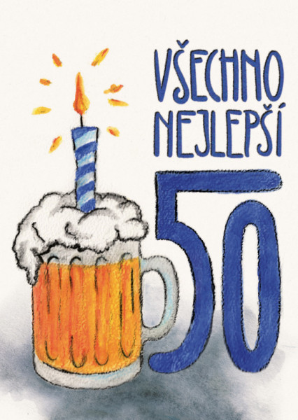 Přáníčko BeBechy - bílé - 50 Pivo