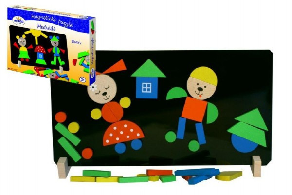 Magnetické puzzle Medvede v krabici 33x23x3, 5cm