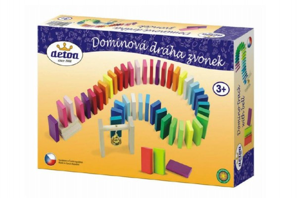 Dominová dráha so zvončekom drevo 30x20x6cm
