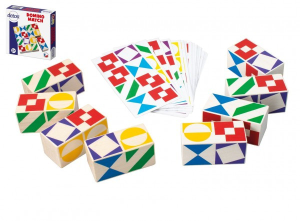 Domino match spoločenská hra drevo v krabičke 15x15x3, 5cm