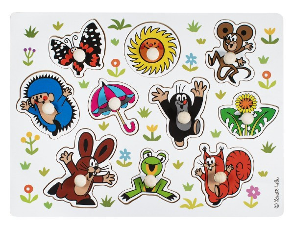 Puzzle/Vkladačka doskové Krtko drevo 30x22, 5cm vo fólii 18m+
