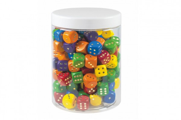 Hracie kocky farebné drevo spoločenská hra 16mm 10x14cm