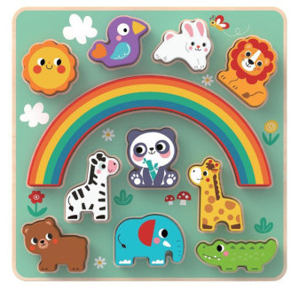 2Kids Toys Balančné puzzle so zvieratkami 2 v 1
