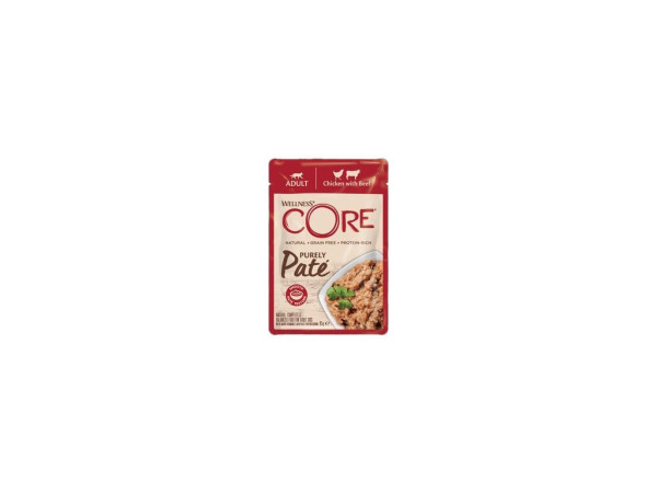 Kapsička Wellness Core Cat Paté kura a hovädzie 85g