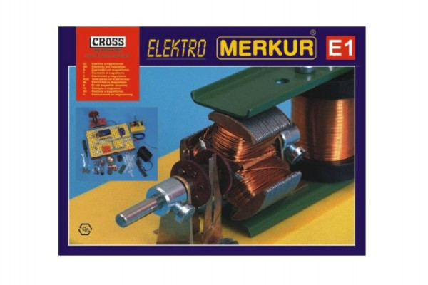 Stavebnica MERKUR E1 elektrina, magnetizmus v krabici 36x28x8cm