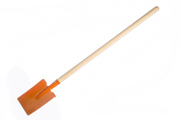 Rýľ rovný oranžový s násadou kov/drevo 80cm náradie
