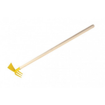 Motyka/Motyčka obojstranná žltá s násadou kov/drevo 80cm náradie