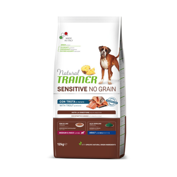 Trainer Natural Sensitive pes NO GRAIN M/M pstruh 12kg