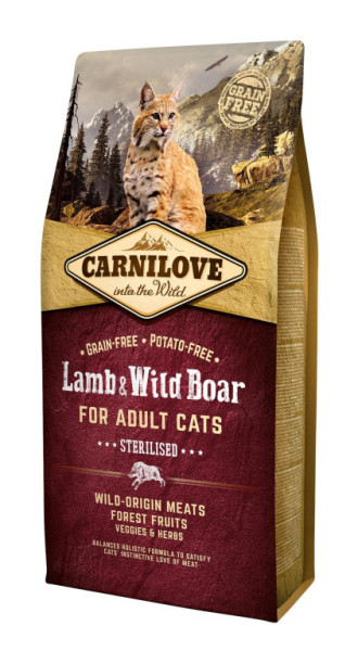 Carnilove Cat Grain Lamb&Wild Boar Adult Sterilised 6kg