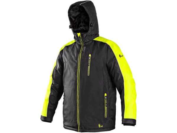 Bunda CXS BRIGHTON, zimná, pánska, čierno-žltá, veľ. 2XL