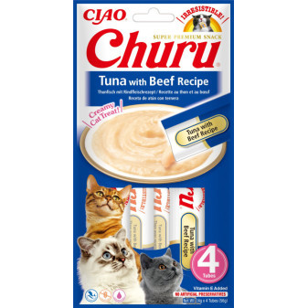 Churu cat mäsové pyré - tuniak, hovädzie 56g