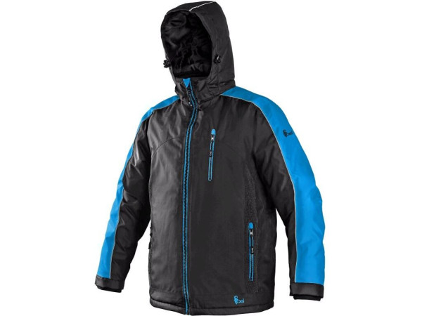 Bunda CXS BRIGHTON, zimná, pánska, čierno-modrá, veľ. 4XL